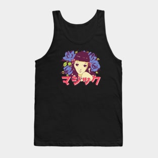 Anime Flower Girl 'Magic' In Japanese Aesthetic Otaku, Vintage Tank Top